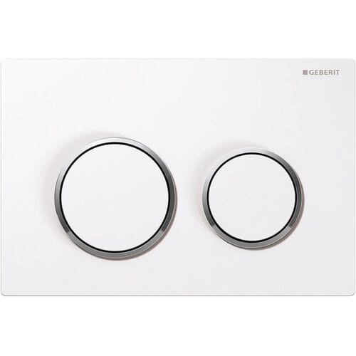 Geberit Omega20 bedieningsplaat - 2-toets spoeling - rond - dualflush - wit glans chroom