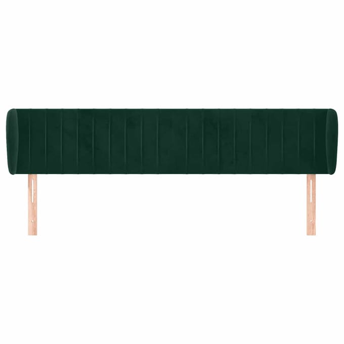 vidaXL - Hoofdbord - met - randen - 183x23x78/88 - cm - fluweel - donkergroen