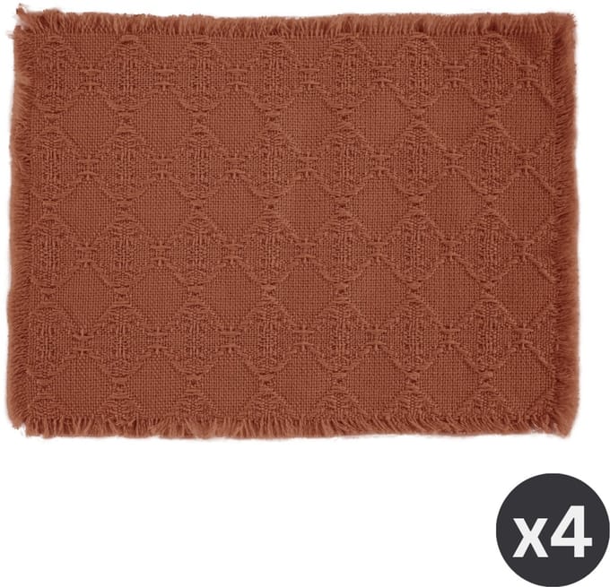 Tiseco - Placemat NOVA - SET/4 - boho - stof - 33x45 cm, roodbruin