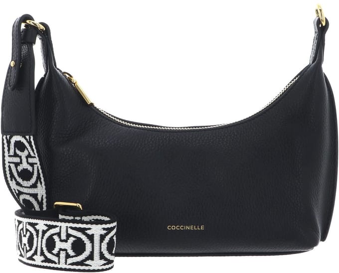 COCCINELLE Leren schoudertas accessoiretas Suri Mini Bag Grained leather Noir zwart