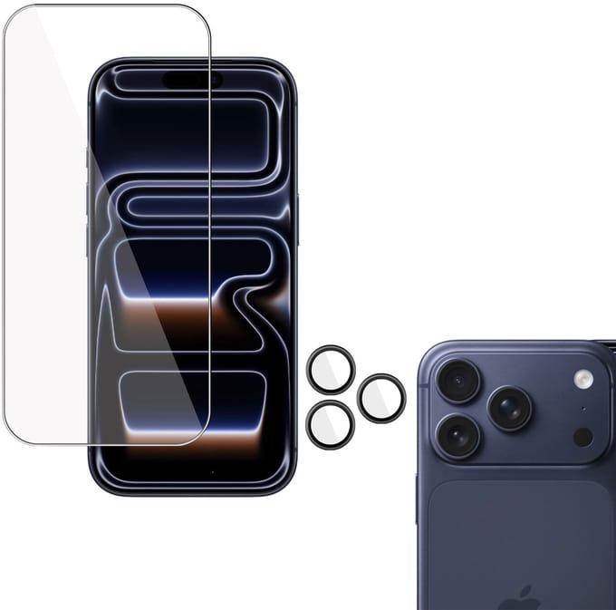 TechNow Screenprotector + Camera Screen geschikt voor iPhone 17 Air Screenprotector - Gehard Glas - Rounded - Proteqt+
