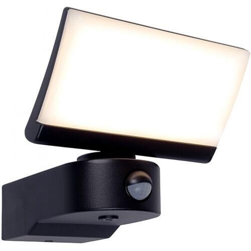 KS Verlichting - wandlamp - Ceva - zwart - bewegingssensor - breedstraler - LED - 3000K - modern - aluminium - breedstraler led bewegingssensor
