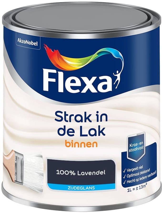 Flexa - Strak In De Lak Binnenlak Zijdeglans - 100% Lavendel - Mengverf - 1 L