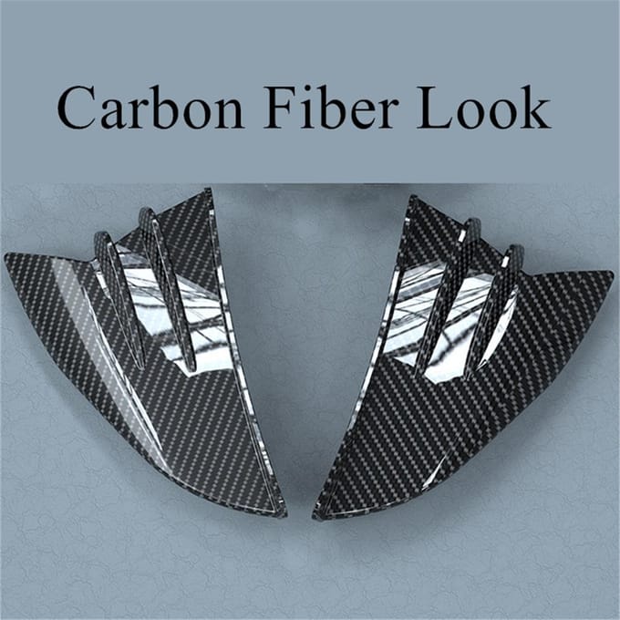 2 stuks glanzende koolstofvezellook motorfiets aerodynamische winglet zijkuip spoiler wing gray