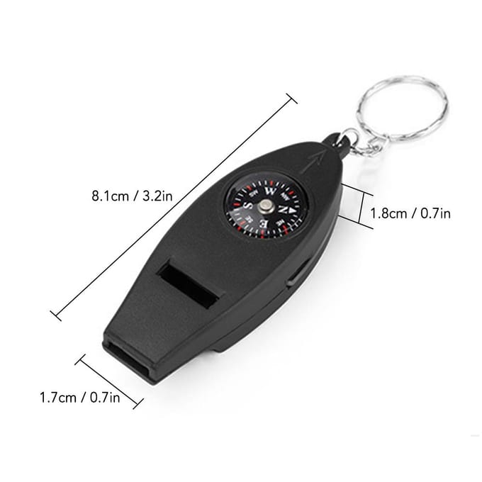 Multifunctionele 4-in-1 veiligheidsfluitje Kompasthermometer Vergrootglas met