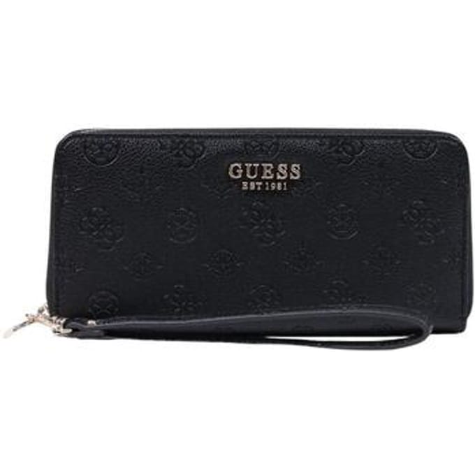 GUESS portemonnee Ella Logo SLG Zip Around Black Logo zwart