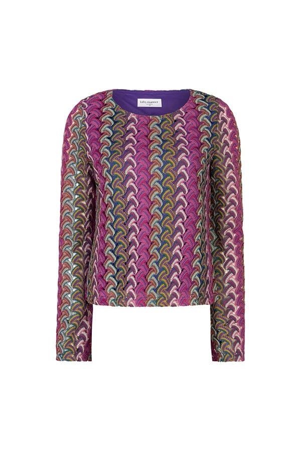 Lofty Manner T-shirt Top Dania Re203 Multi Color Dames Maat - XS