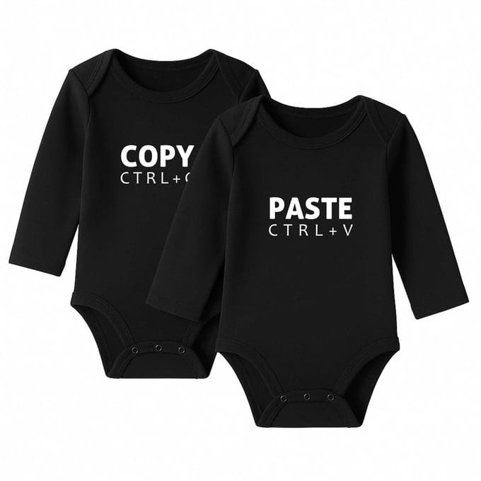 Romper Copy Paste - zwart - lange mouw