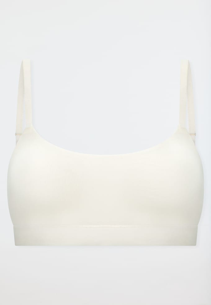 Schiesser Bustier Unique Cotton met uitneembare pads - Dames Beha wit