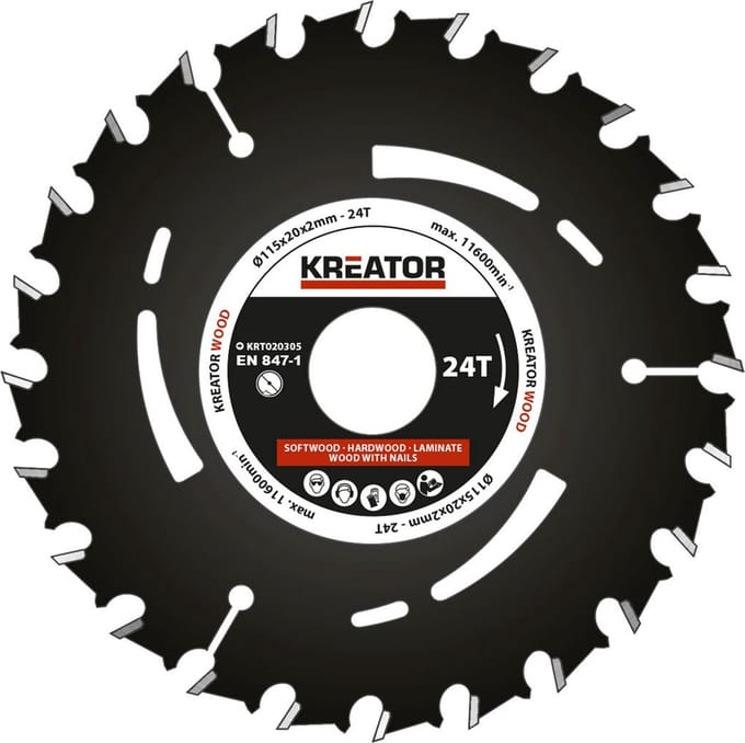 Kreator KRT020305 Invalzaagblad - Ø115 mm - 24 T