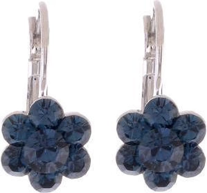 Behave – Oorhanger dames – blauw – Nikkelvrij – Bloem