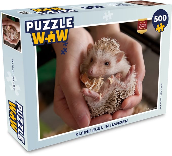 Puzzel Kleine egel in handen - Legpuzzel - Puzzel 500 stukjes