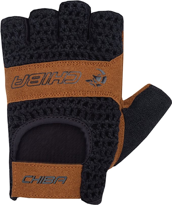 Chiba Fietshandschoen - Retro - Zwart/Bruin - maat M