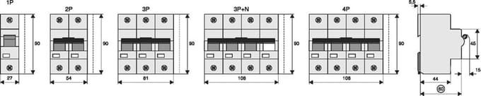 Eaton 100A Enkelpolige MCB C- Kenmerk 20kA - 211804