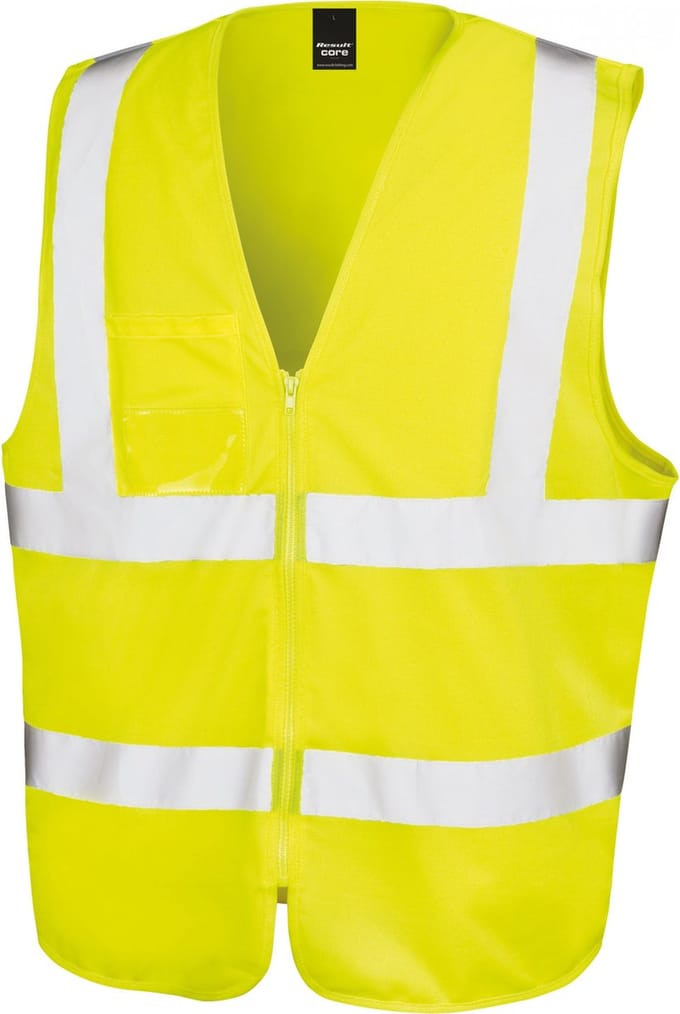 Result SafeGuard - Zip I.D. Safety Tabard - Fluorescent Yellow - S/M