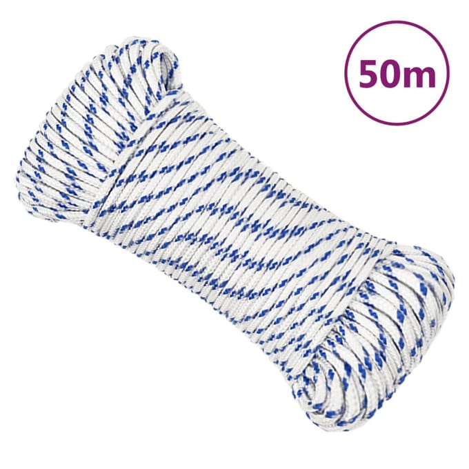 vidaXL - Boot - touw - 4 - mm - 50 - m - polypropyleen - wit