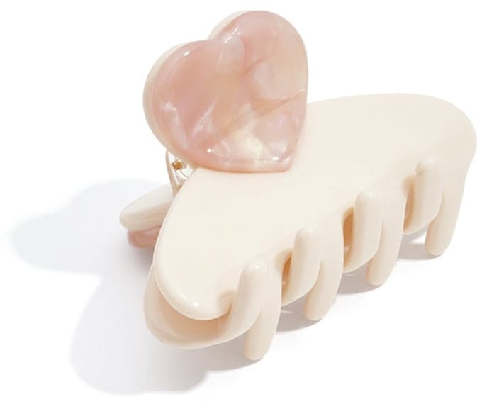 Haarspeldjes hart casual acetaat valentijnsdag accessoires - Gebroken wit
