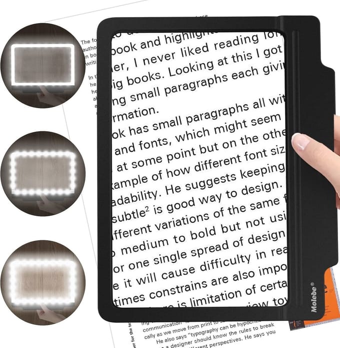 Vergrootglas met Dimbare LED-verlichting voor Slechtzienden - Lichtgewicht en Ergonomisch Ontwerp