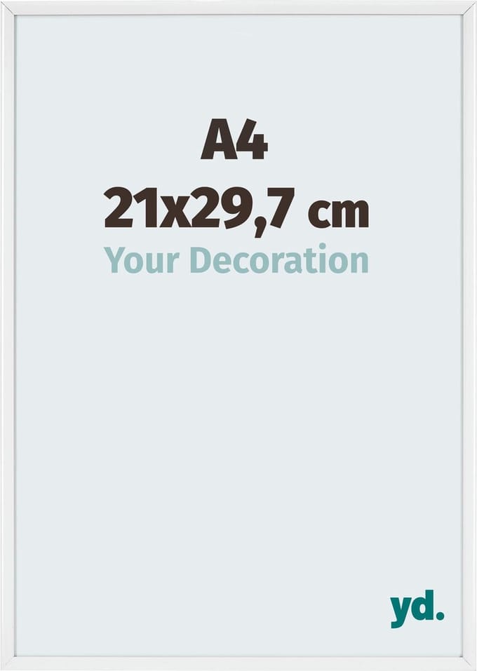 Your Decoration - Fotolijst A4 21x 29,7 cm - Aluminium - Wit Hoogglans - Aurora