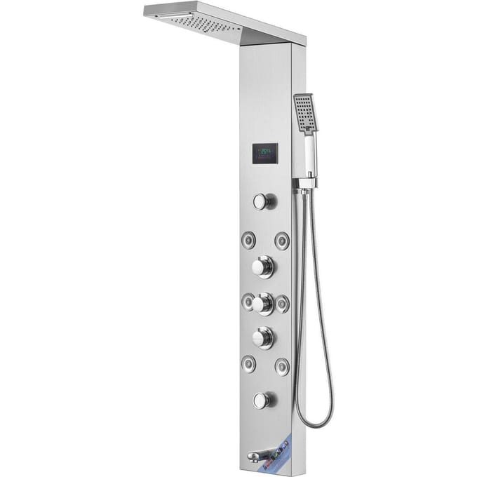 Colonne de Panneau de Douche 6 Modes Hydroélectricité LED Acier Inoxydable
