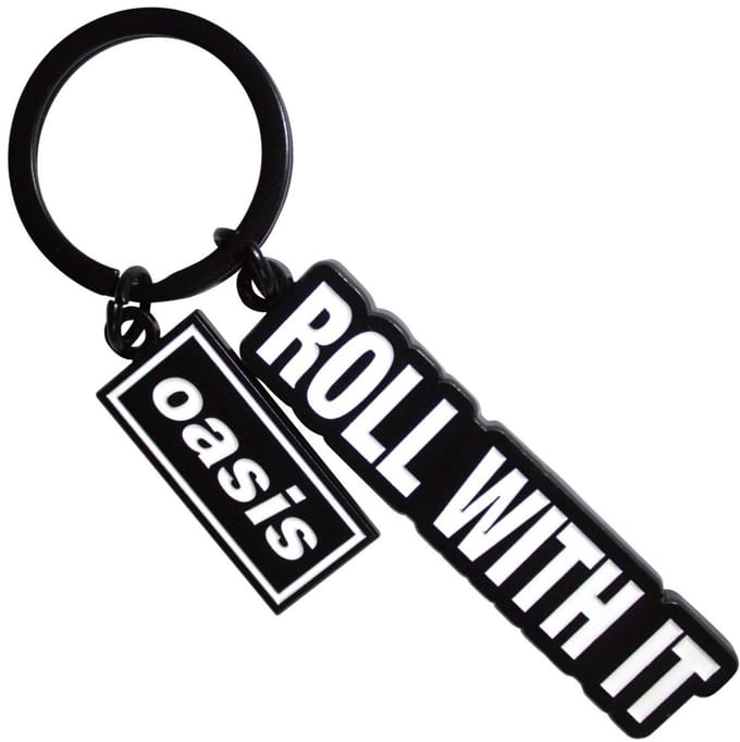 Oasis - Roll With It Decca Logo Charm Sleutelhanger - Zwart/Wit