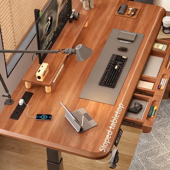 Elektrisch Zit-Sta Bureau "PowerDesk" met - 120x60 cm - Novihome