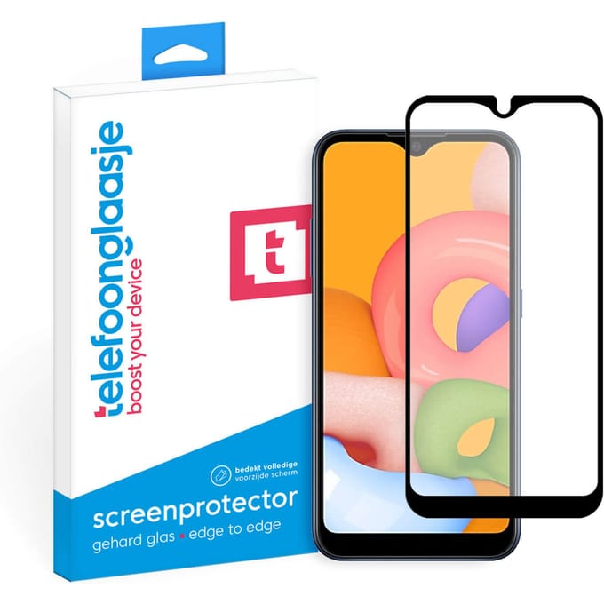 Samsung Galaxy A02s screenprotector gehard glas Edge to Edge