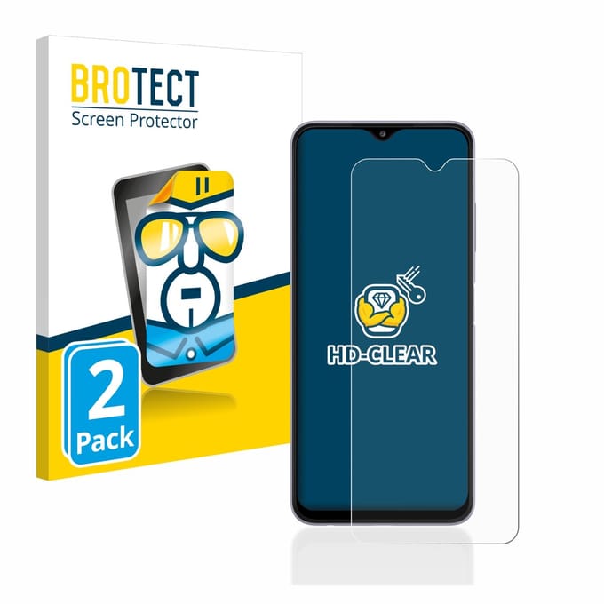 BROTECT - Screenprotector voor Samsung Galaxy A22 5G - Folie Beschermfolie transparant 2 Stuks
