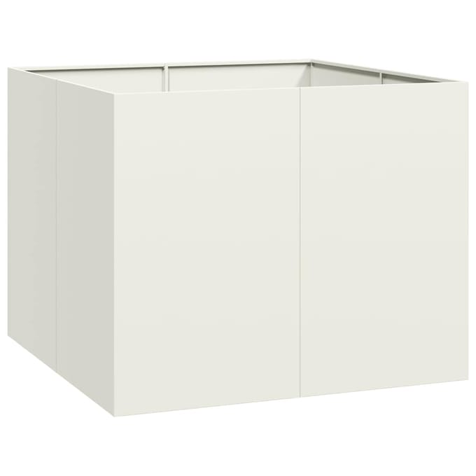 vidaXL - Plantenbak - 100x100x80 - cm - staal - wit