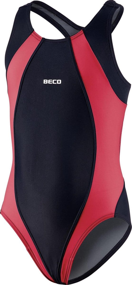 BECO Badpak - Meisjes - Polyamide - Rood/zwart - Maat 152