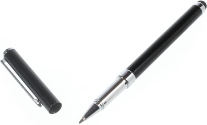 Peachy Styluspen Balpen 2 in 1 touchscreen universeel - Zwart
