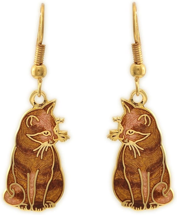 Behave Oorbellen hangers poes bruin