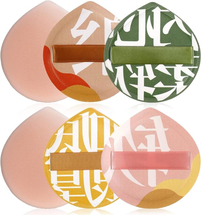 Set van 4 Dikke Make-up Sponzen in Druppelvorm voor Foundation, Concealer en Poeder - Zachte en Effectieve Make-up Applicators