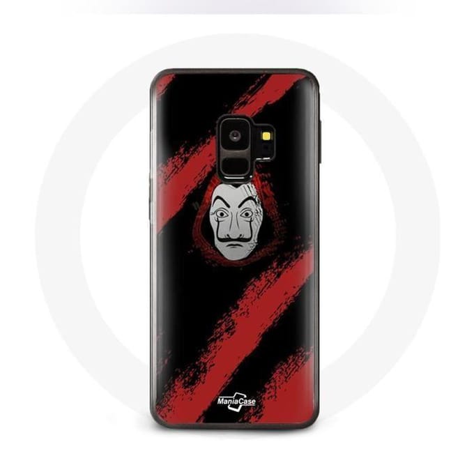 Coque - La casa de papel - Samsung S9 Plus - Souple - Noir - Masque peinture