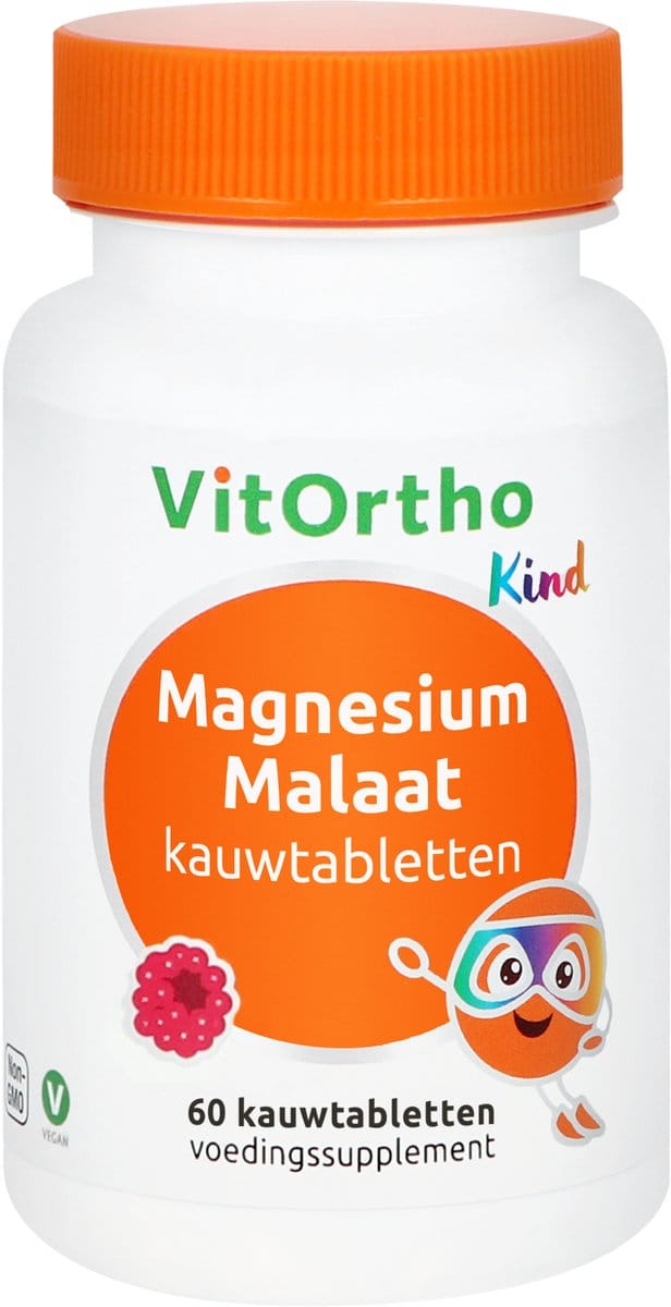 VitOrtho Magnesium Malaat Kind - 60 kauwtabletten - Mineraalpreparaat