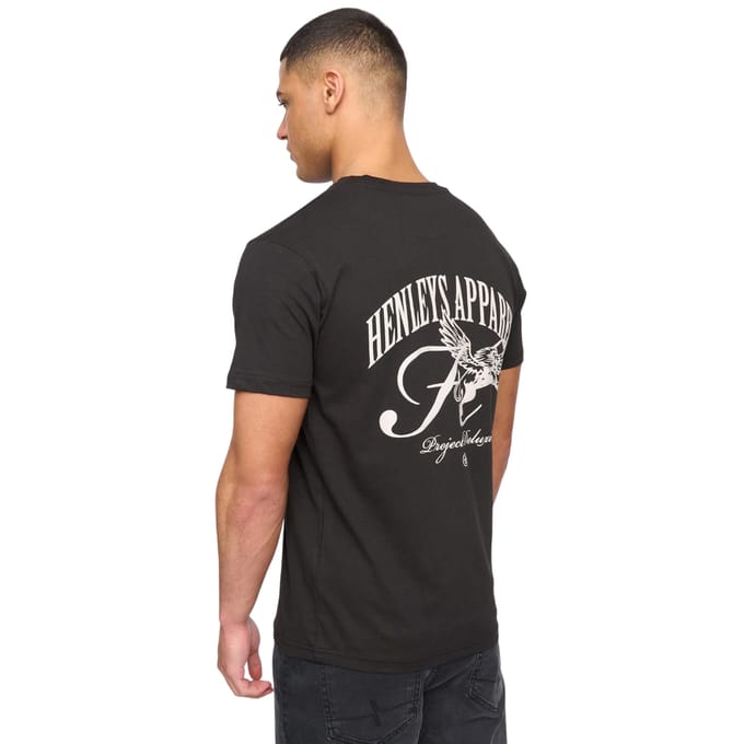 Henleys Heren Henwing T-Shirt (Zwart)