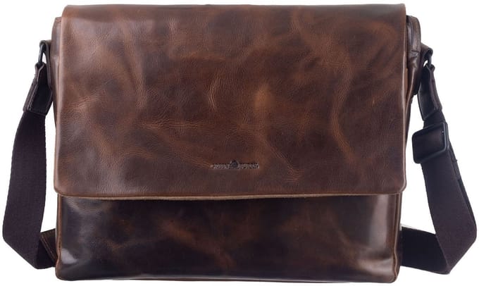 GREENBURRY schoudertas Newport Crossover Bag Coffee donkerbruin