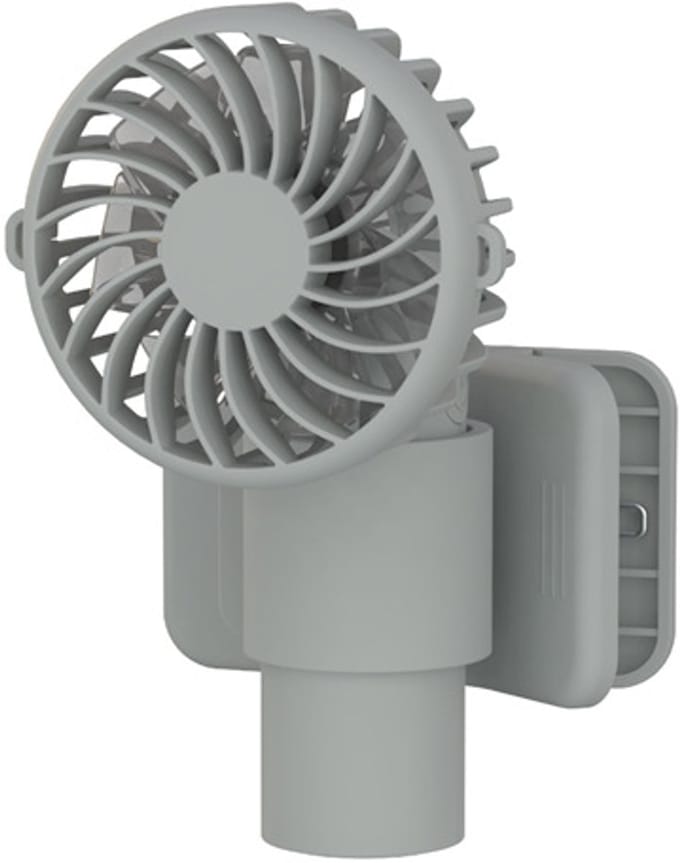 Handventilator - Mini Ventilator - Draagbare Ventilator - 3 Standen - Borstelloze Motor - 7 Bladen - 1-3 Uur Gebruiksduur - Donkergrijs