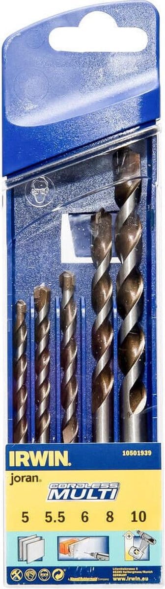 Irwin Multimateriaalboren SET 5/5.5/6/8/10mm - 10501939