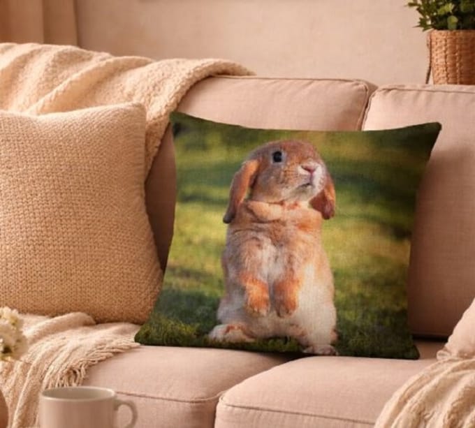Canvas Bunny Bliss Collection Kussenhoes - 45x45 cm