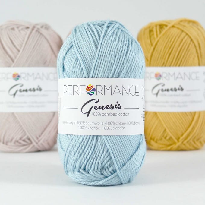 Genesis blauw 2137 - 5 bollen gekamd katoengaren - pendikte 3,5 a 4mm