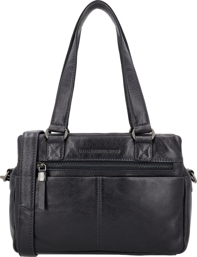 Hide & Stitches Porto Handtas Schoudertas - Leren Dames Tas - Donker navy