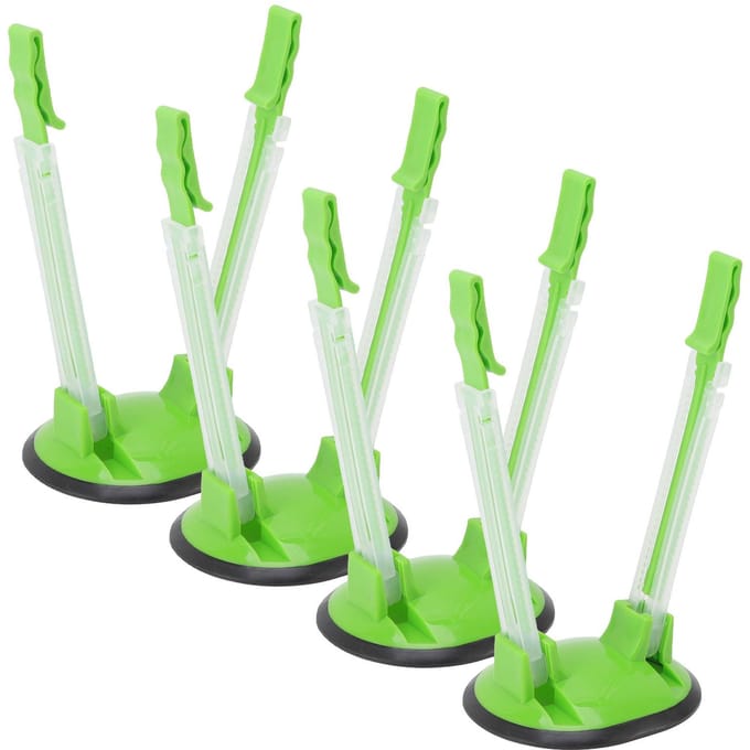 4 stuks Plastic Zakhouder Rek Handsfree Vrieszakken Houder Standaard met Antislip Basis voor Keuken green