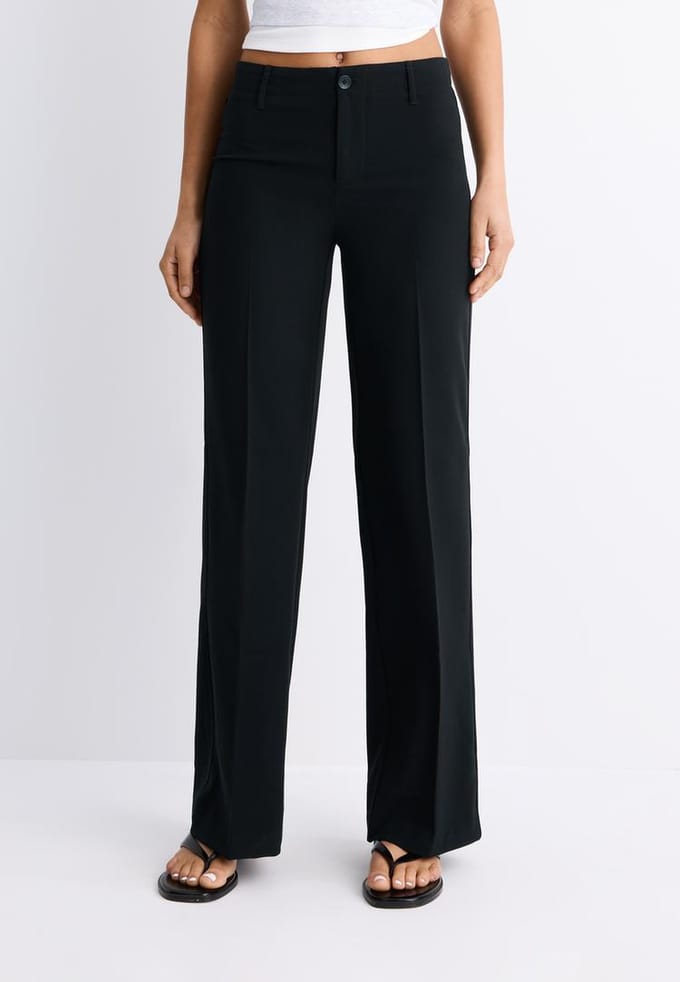 Stradivarius Nette slim recht model broek  Zwart 36
