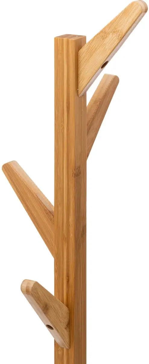 5Five Staande kapstok bamboe D38xH177cm - 3 planken + 4 haken