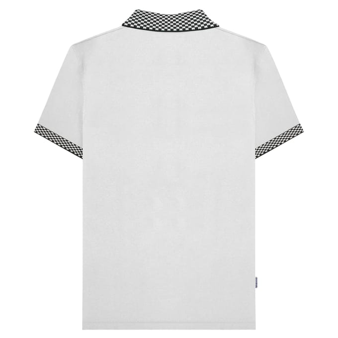 Lambretta Heren SS25 Tweekleurig Poloshirt (Wit)