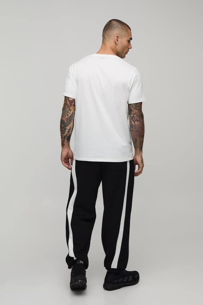 Baggy Fit Joggingbroek Met Panelen En Bungee Zoom | Black | Size Large