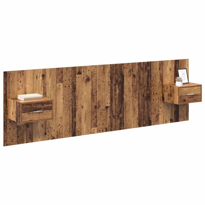 vidaXL - Hoofdeinde - Met - Kast - 3 - st - Oud - Hout - Bewerkt - hout