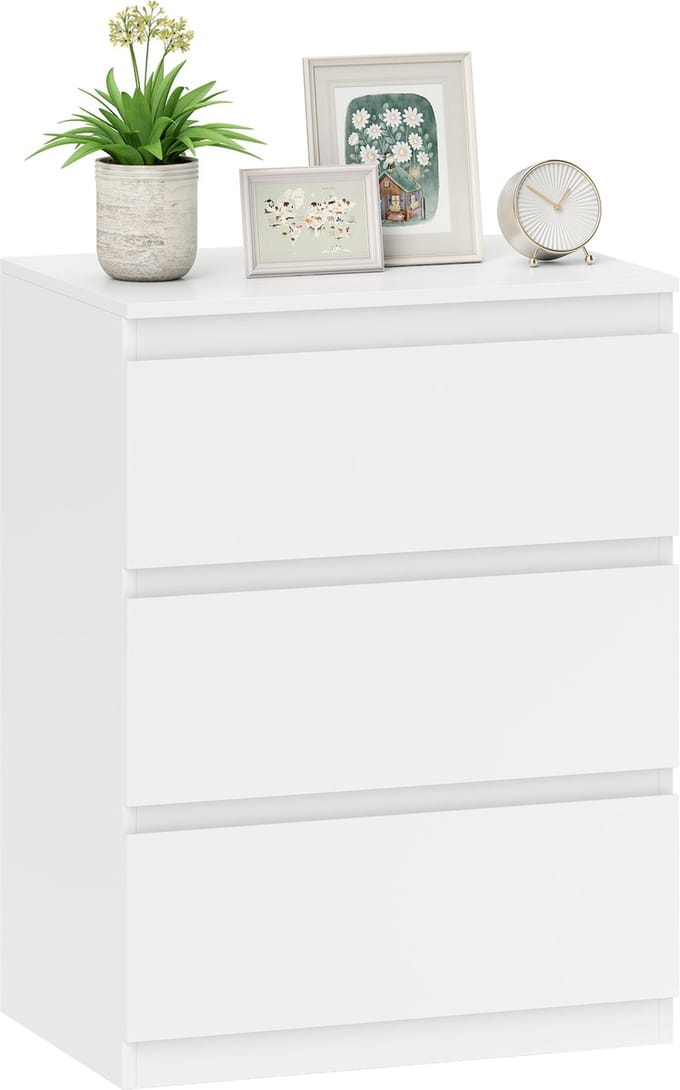 Homcom Drawer Chest-Spaanplaat-60L x 40B x 79H cm-Wit