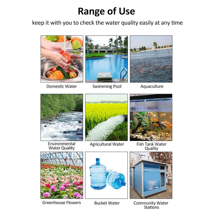 Multifunctionele TDS Water Testpen Huishoudelijk Waterkwaliteitstestinstrument Draagbare Waterhardheid wit